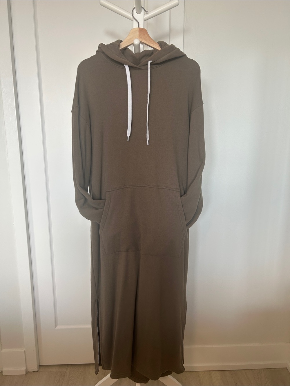 Classic Cottage Sweater Dress with slits and Drawstrings